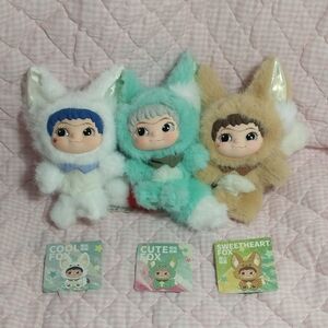 Letsvan Fox & Bunny Trick or Treat Wakuku Keychain / Bag Charm Fox Set Of 3